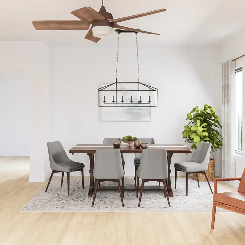 Farmhouse, Transitional, Midcentury Modern Dining Room Design by Havenly Interior Designer Amy