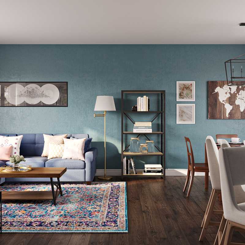 Contemporary, Modern, Bohemian Living Room Design by Havenly Interior Designer Eva