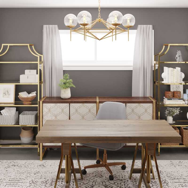 Bohemian Office Design by Havenly Interior Designer Haley