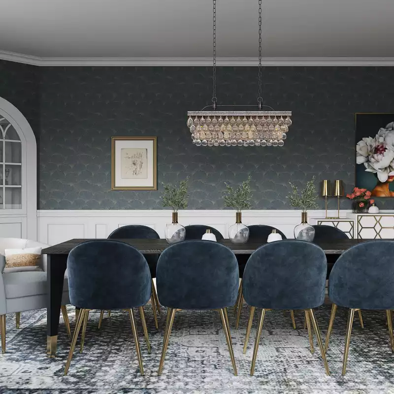 Classic, Glam, Traditional Dining Room Design by Havenly Interior Designer Stacy