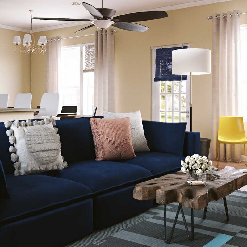 Contemporary, Eclectic Living Room Design by Havenly Interior Designer Catherine