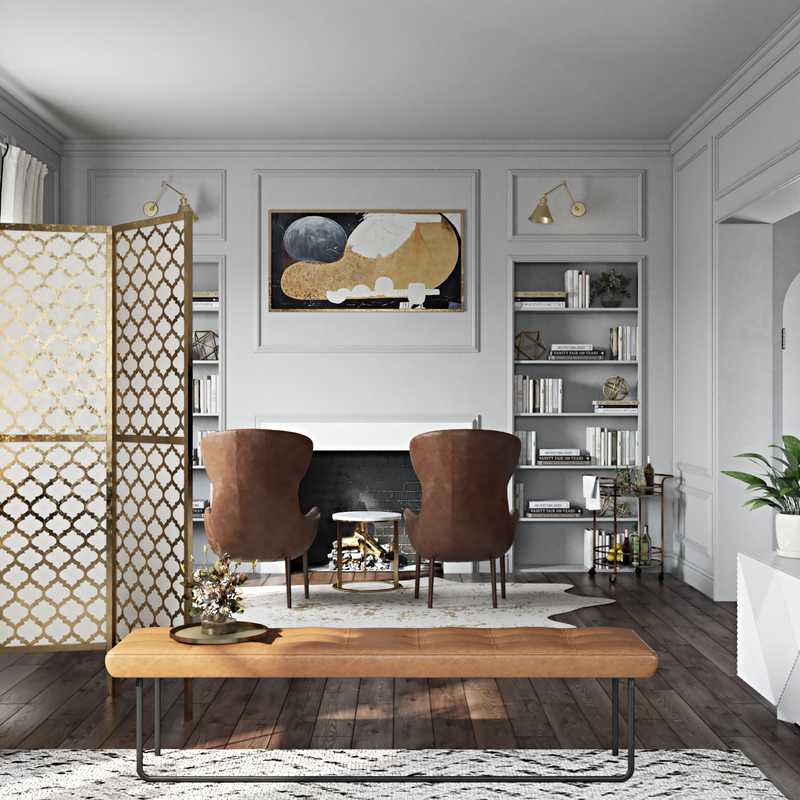 Contemporary, Glam Living Room Design by Havenly Interior Designer Brittney