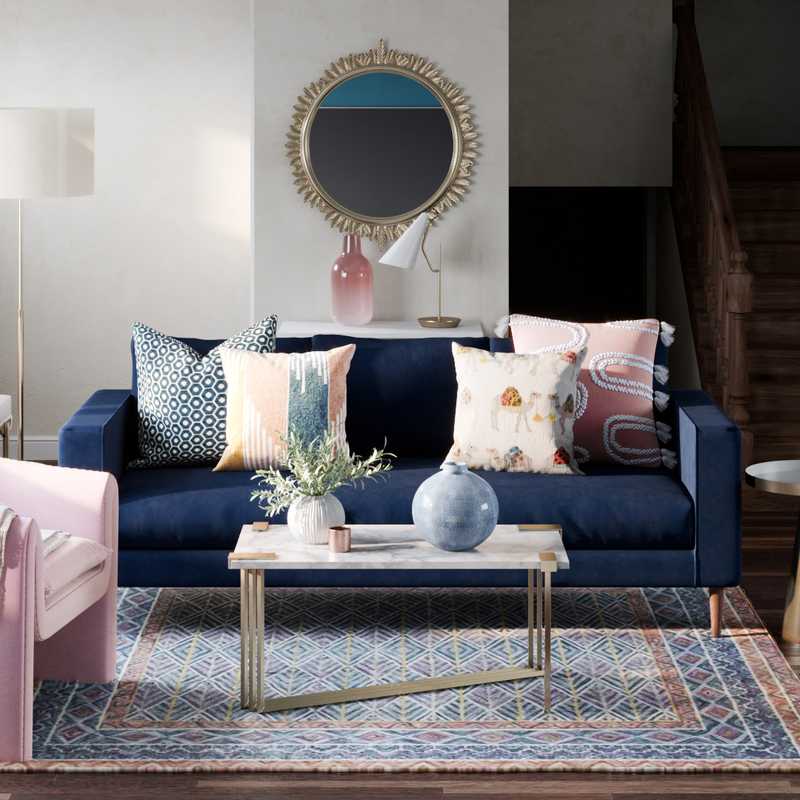 Eclectic, Bohemian, Midcentury Modern Living Room Design by Havenly Interior Designer Catrina