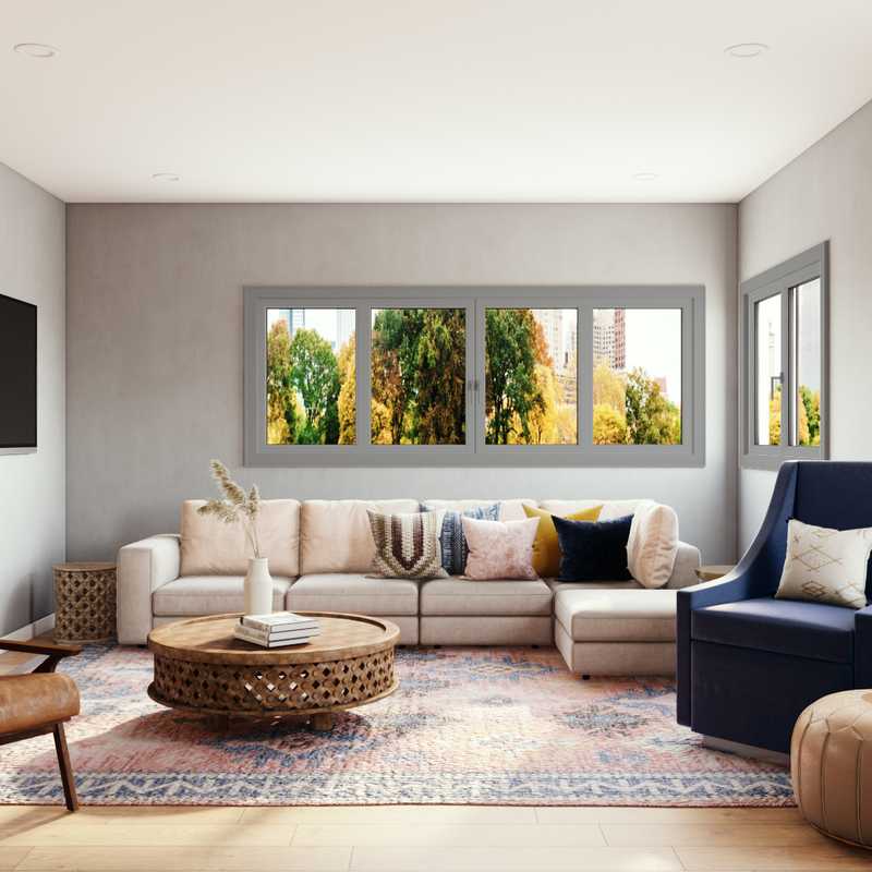 Bohemian, Global, Midcentury Modern, Scandinavian Living Room Design by Havenly Interior Designer Melanie