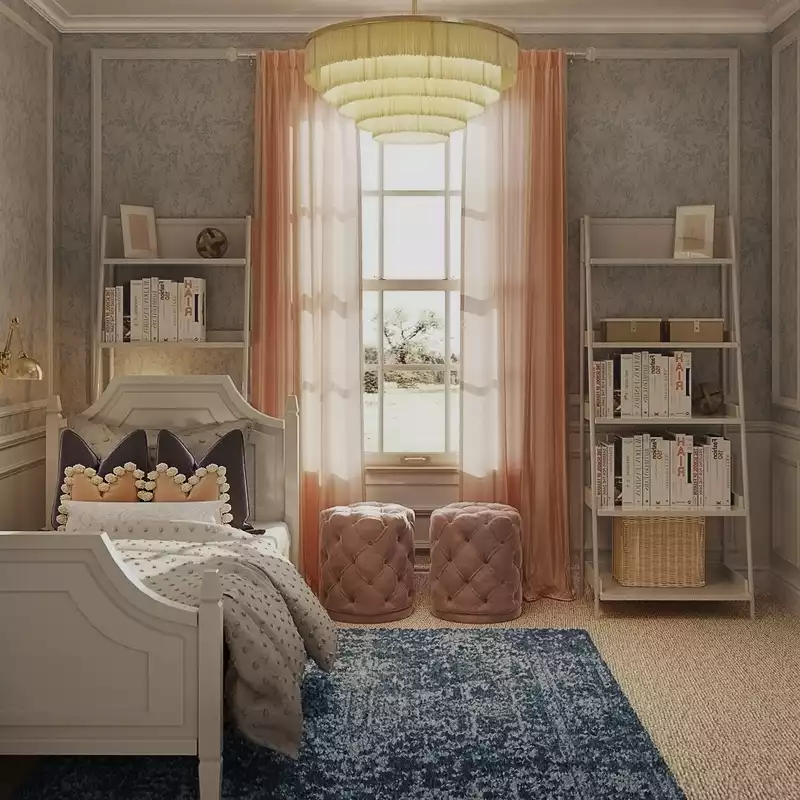 Modern, Glam, Preppy Living Room Design by Havenly Interior Designer Sable