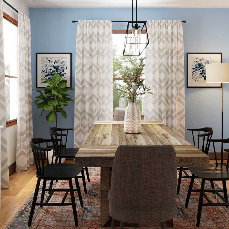 Bohemian, Farmhouse Dining Room Design by Havenly Interior Designer Emily
