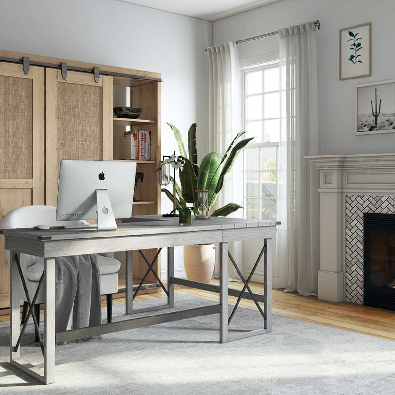 Contemporary, Eclectic, Bohemian Office Design by Havenly Interior Designer Regina
