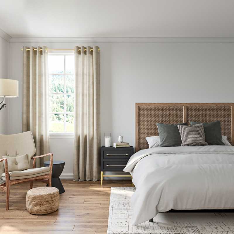Bohemian, Midcentury Modern Bedroom Design by Havenly Interior Designer Rocio