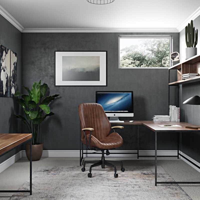 Industrial, Rustic Office Design by Havenly Interior Designer Elyse