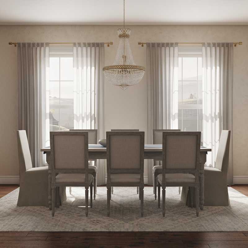 Classic, Coastal, Farmhouse, Transitional, Preppy Dining Room Design by Havenly Interior Designer Aubrey