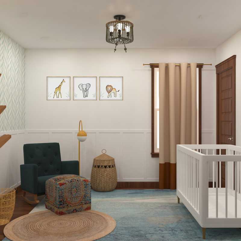 Modern, Bohemian, Midcentury Modern Nursery Design by Havenly Interior Designer Katrina