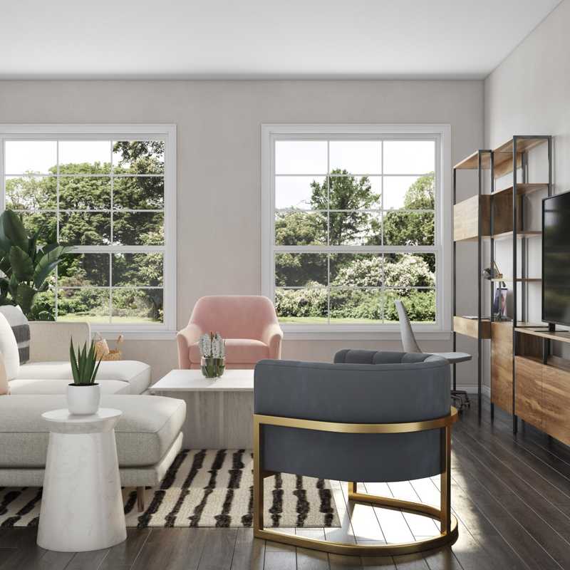 Midcentury Modern, Scandinavian Living Room Design by Havenly Interior Designer Jill