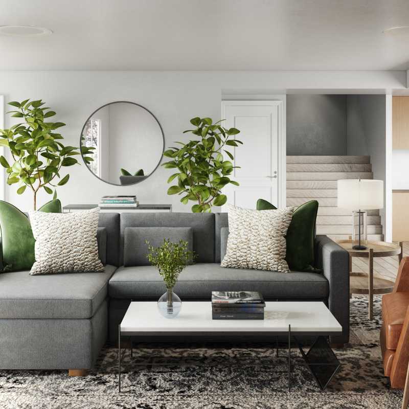 Contemporary, Modern, Midcentury Modern Living Room Design by Havenly Interior Designer Isaac