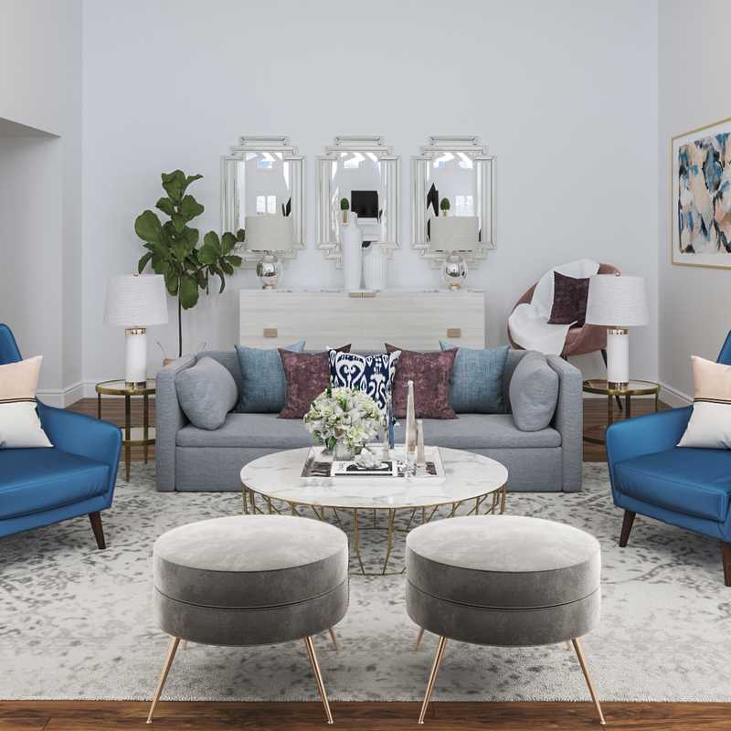 Bohemian, Glam Living Room Design by Havenly Interior Designer Kamila