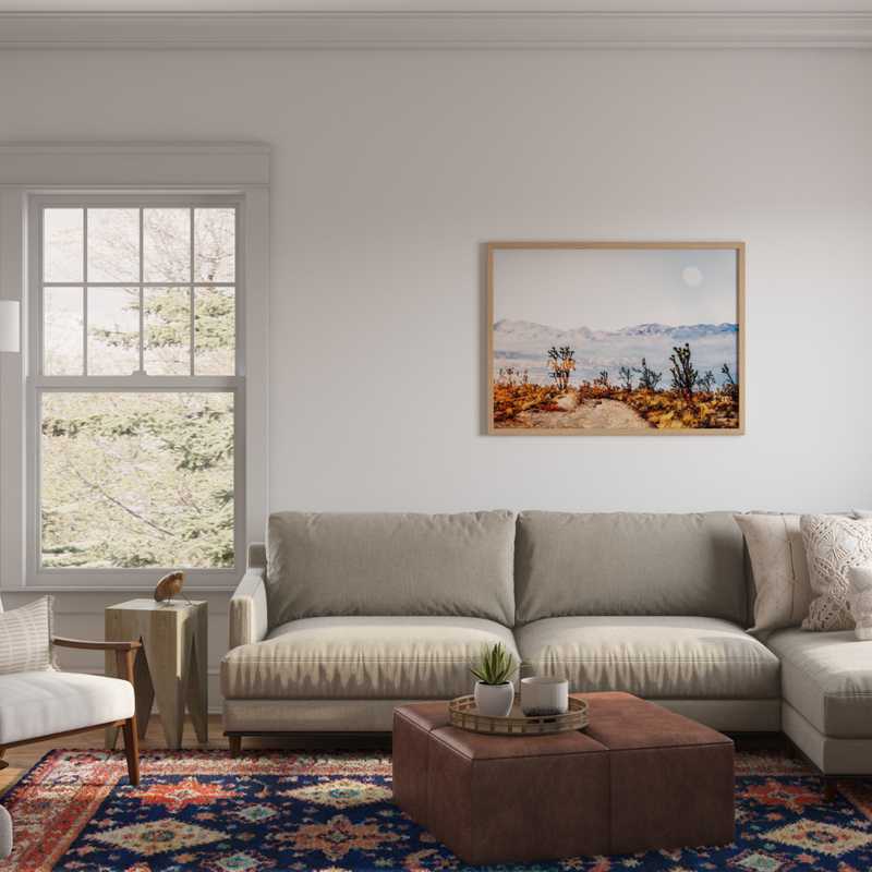 Bohemian, Global Living Room Design by Havenly Interior Designer Megan