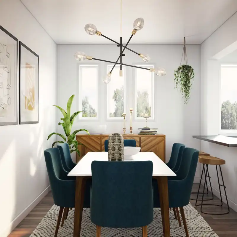 Eclectic, Bohemian, Midcentury Modern Dining Room Design by Havenly Interior Designer Amanda