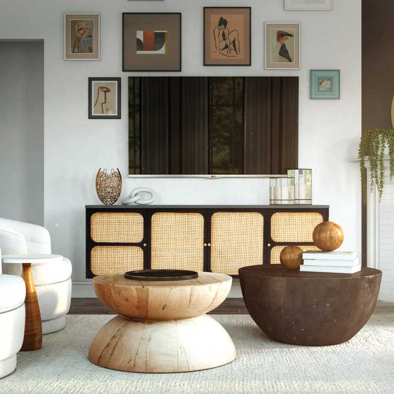 Modern, Glam, Midcentury Modern, Scandinavian Living Room Design by Havenly Interior Designer Ghianella