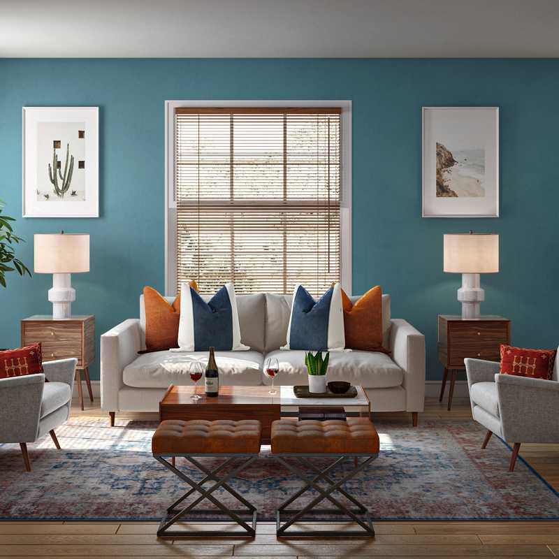 Midcentury Modern, Scandinavian Living Room Design by Havenly Interior Designer Brady