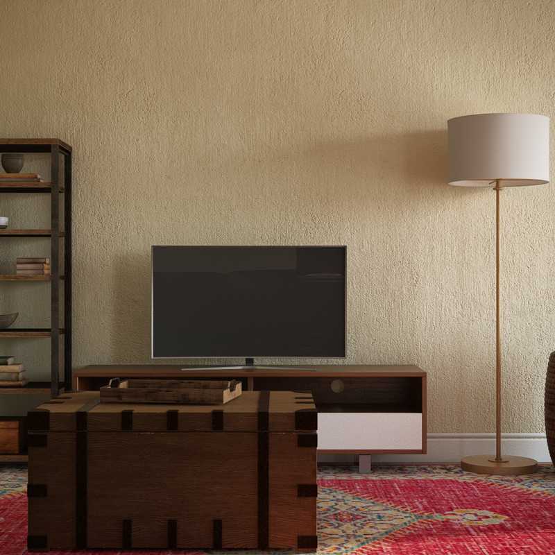 Rustic, Midcentury Modern Living Room Design by Havenly Interior Designer Shirley