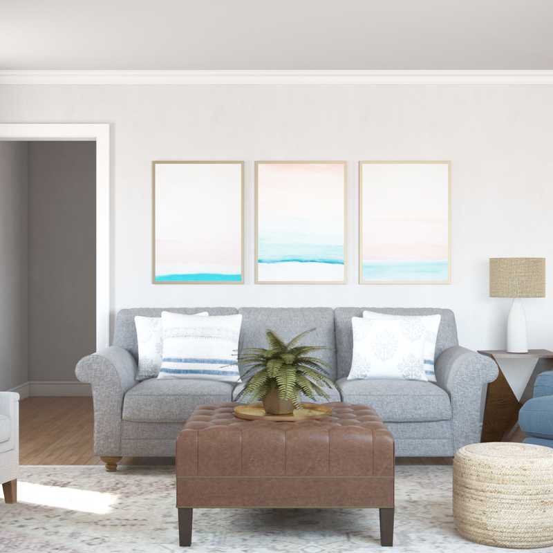 Classic, Coastal, Rustic Living Room Design by Havenly Interior Designer Jillian