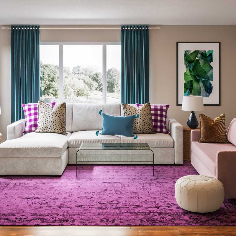 Modern, Eclectic, Global Living Room Design by Havenly Interior Designer Michelle