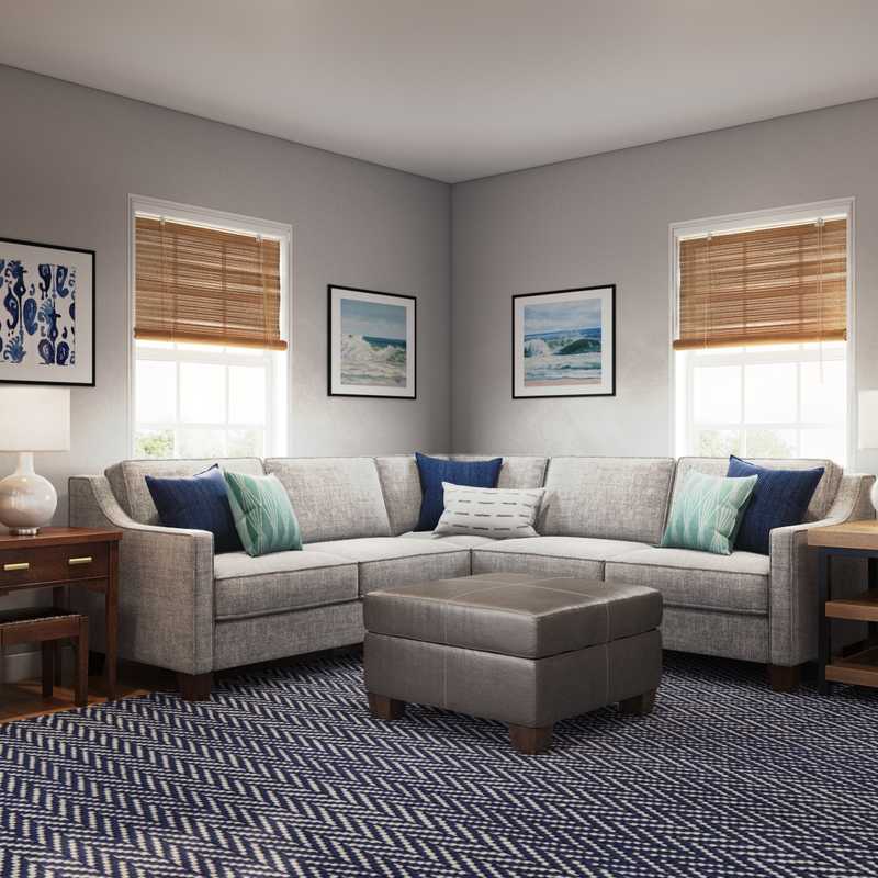 Coastal Living Room Design by Havenly Interior Designer Rachel