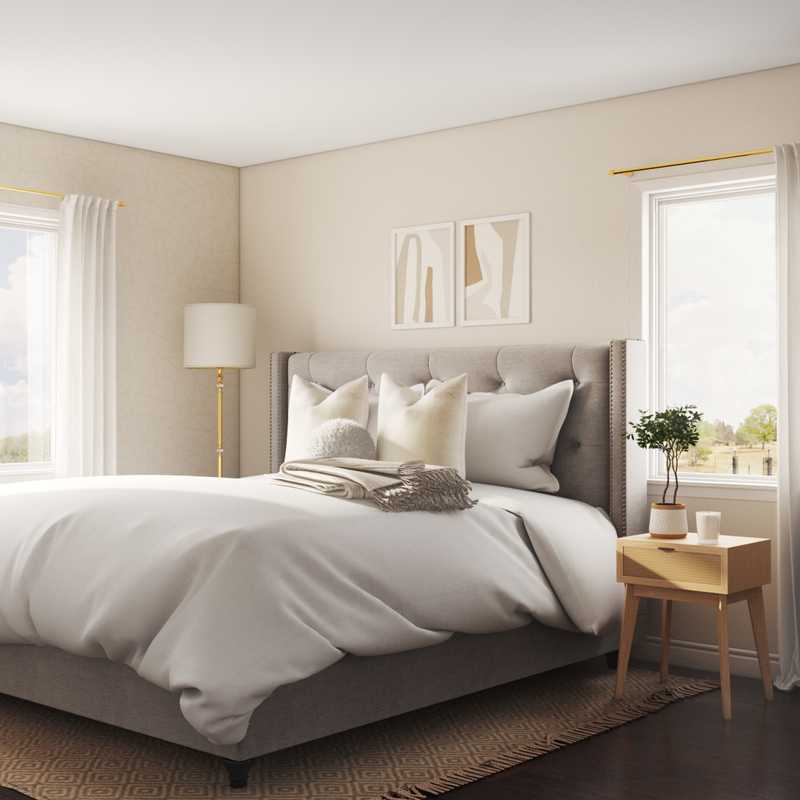 Midcentury Modern, Minimal Bedroom Design by Havenly Interior Designer Janice