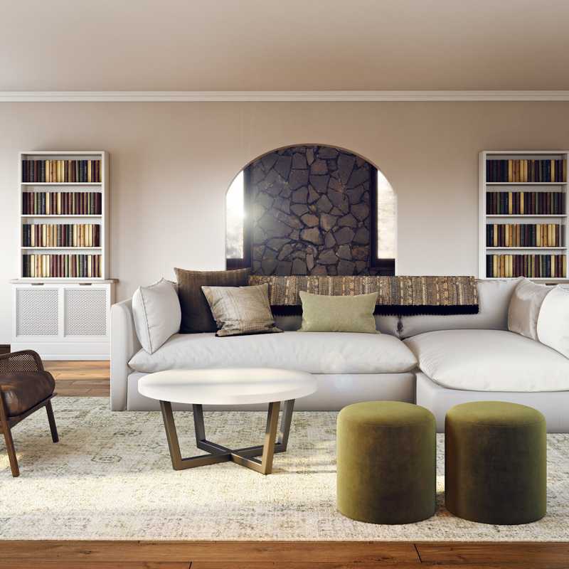 Contemporary, Classic, Bohemian, Traditional, Transitional Living Room Design by Havenly Interior Designer Stacy