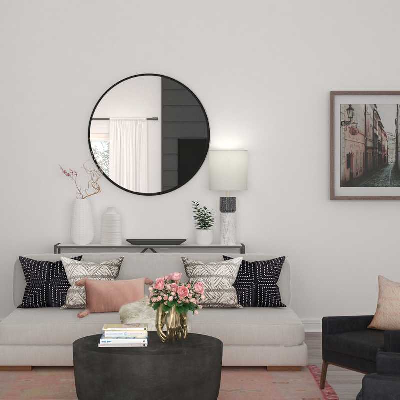 Modern, Bohemian Living Room Design by Havenly Interior Designer Amber