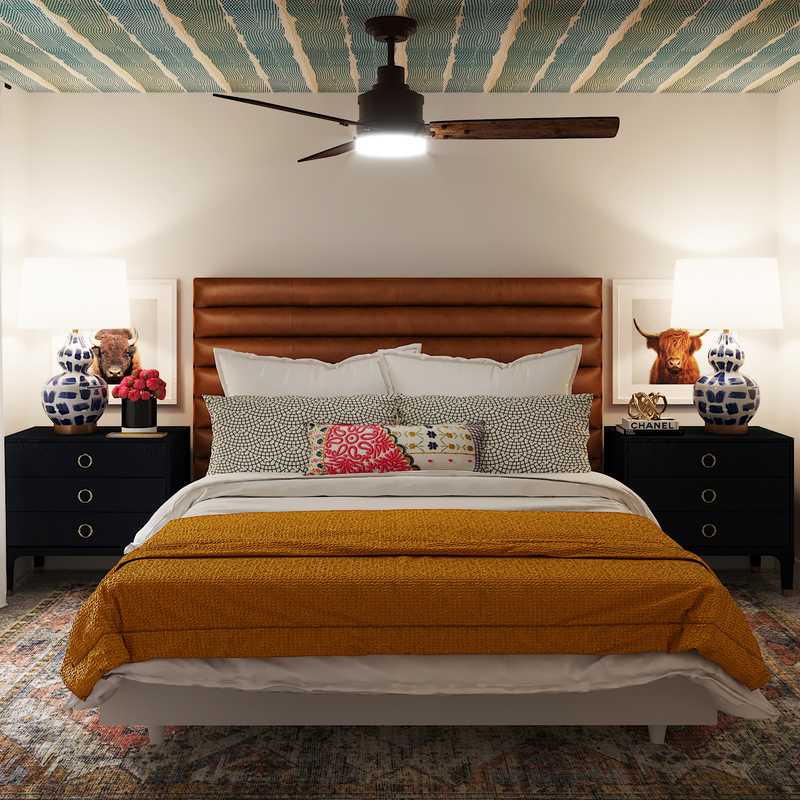 Contemporary, Eclectic, Bohemian, Vintage, Global Bedroom Design by Havenly Interior Designer Annie