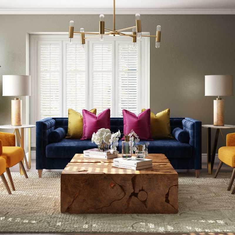 Modern, Eclectic Living Room Design by Havenly Interior Designer Karen
