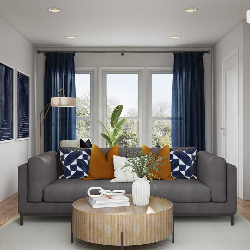 Eclectic, Coastal Living Room Design by Havenly Interior Designer Makenzie