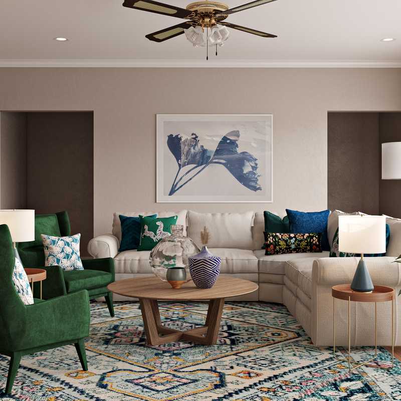 Eclectic, Bohemian, Midcentury Modern Living Room Design by Havenly Interior Designer Catrina