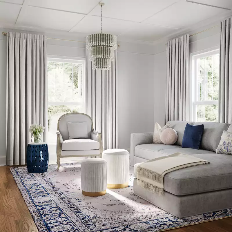 Classic, Glam, Traditional, Preppy Living Room Design by Havenly Interior Designer Natalie