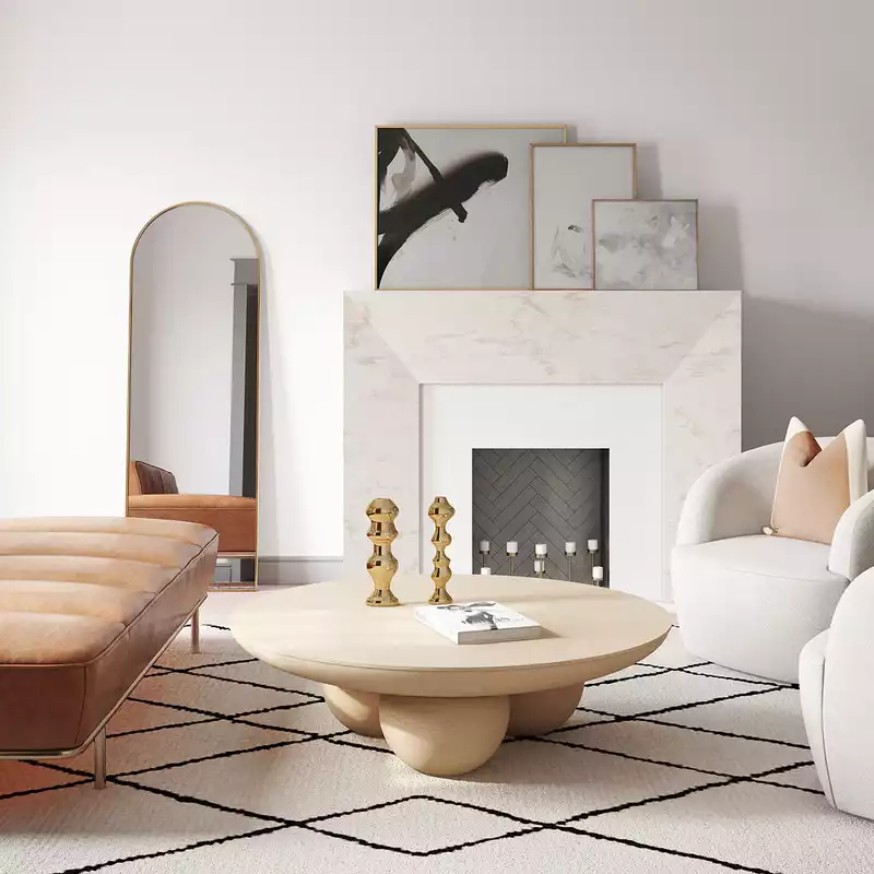 Modern, Glam, Minimal Living Room Design by Havenly Interior Designer Katherine
