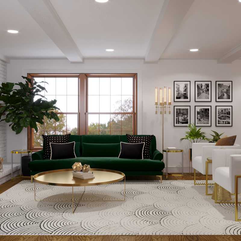 Contemporary, Modern, Glam Living Room Design by Havenly Interior Designer Alex