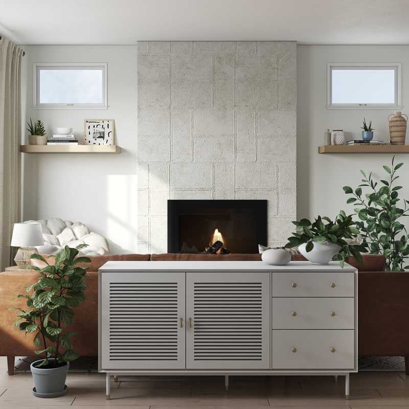 Bohemian, Midcentury Modern Living Room Design by Havenly Interior Designer Shauna