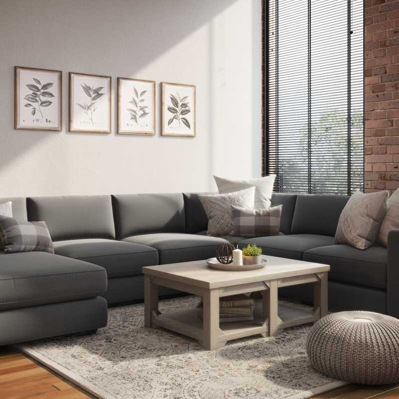 Farmhouse Living Room Design by Havenly Interior Designer Rachel