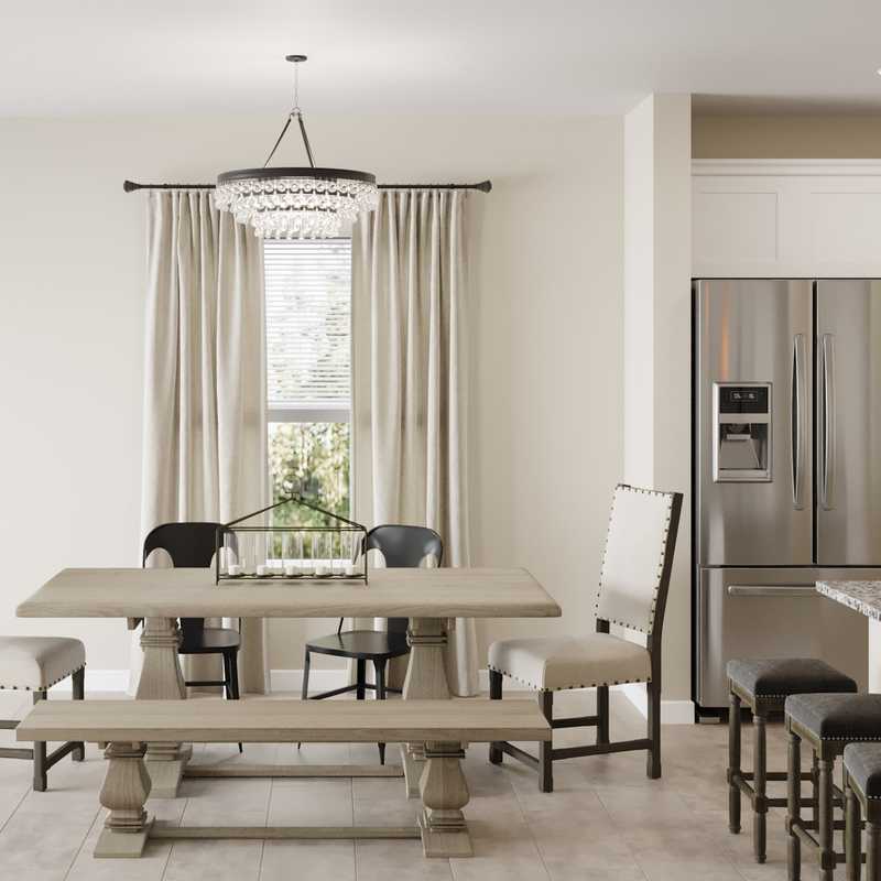 Contemporary, Modern, Glam, Farmhouse Dining Room Design by Havenly Interior Designer Sara