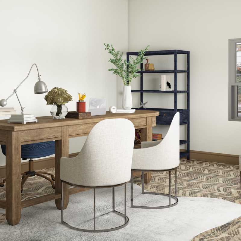 Modern, Industrial, Farmhouse, Rustic, Transitional Office Design by Havenly Interior Designer Brea