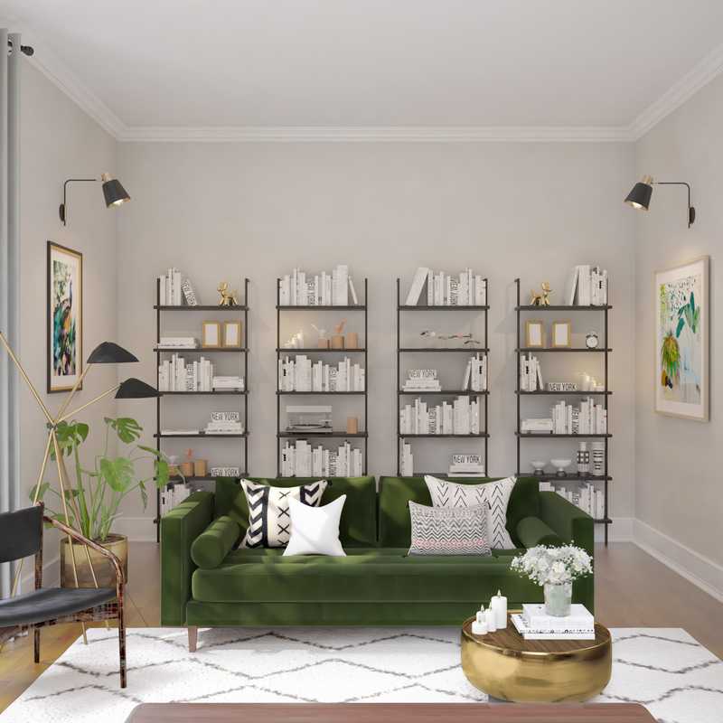 Eclectic, Glam Living Room Design by Havenly Interior Designer Nicolle