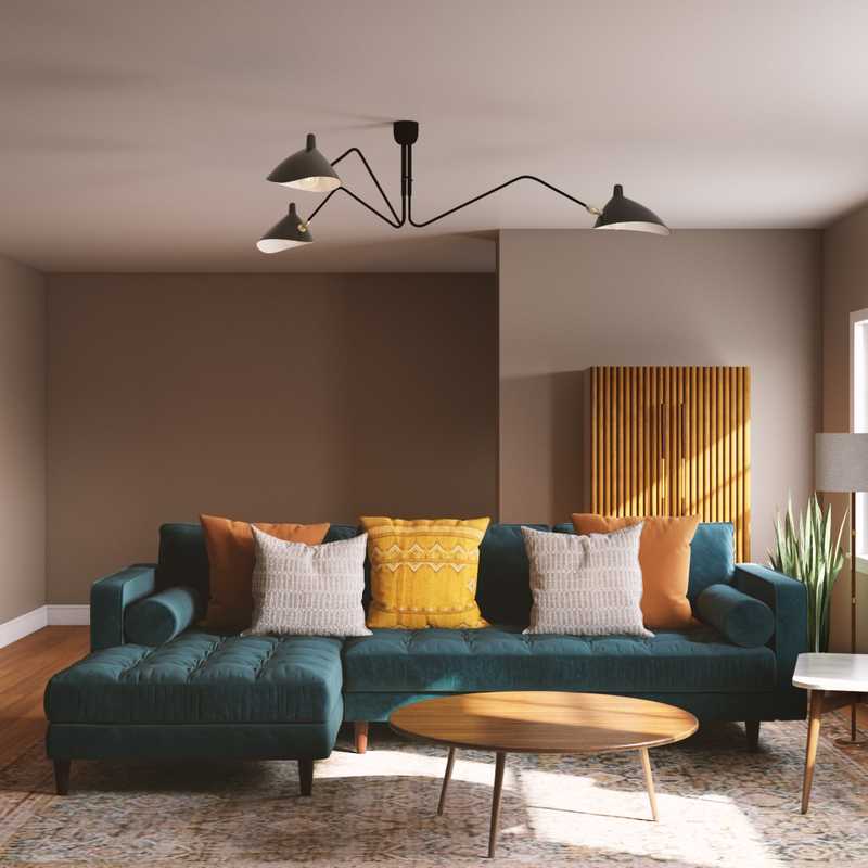 Bohemian, Midcentury Modern Living Room Design by Havenly Interior Designer Shirley