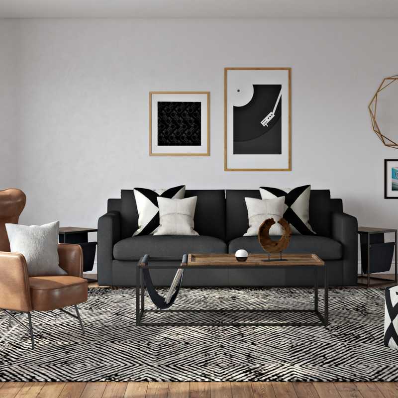 Modern, Industrial Living Room Design by Havenly Interior Designer Alicia