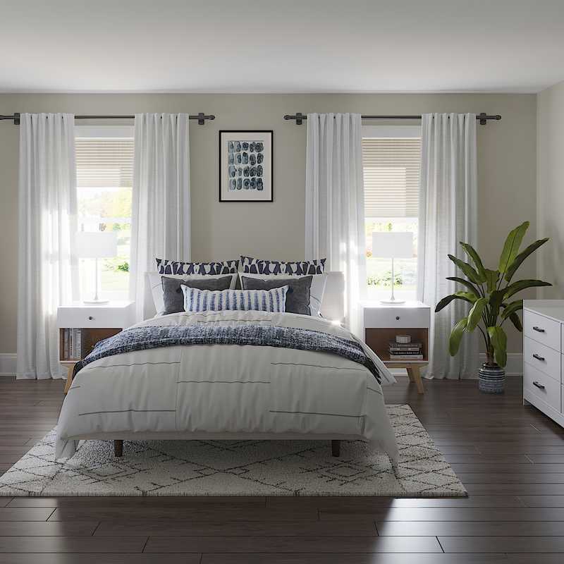 Midcentury Modern, Minimal Bedroom Design by Havenly Interior Designer Michelle