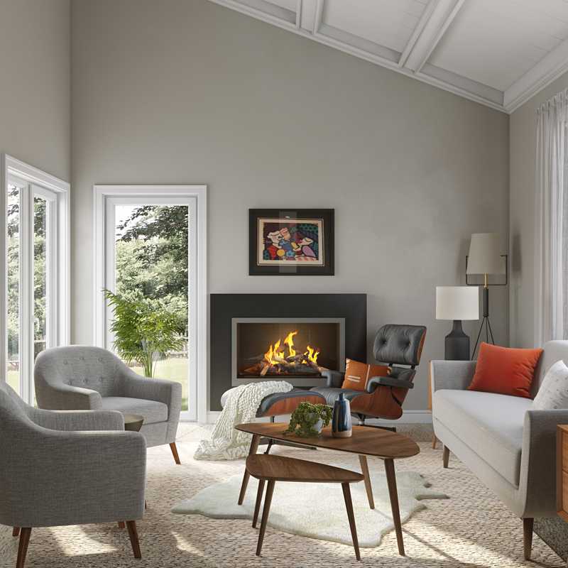 Modern, Rustic, Midcentury Modern Living Room Design by Havenly Interior Designer Marsha
