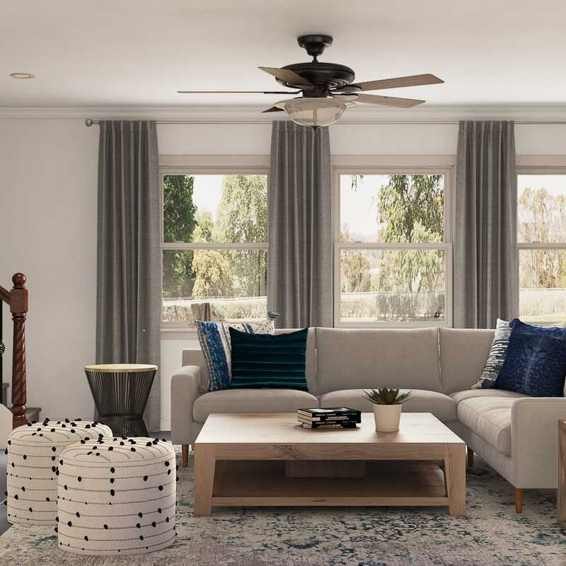 Coastal, Transitional Living Room Design by Havenly Interior Designer Matthew