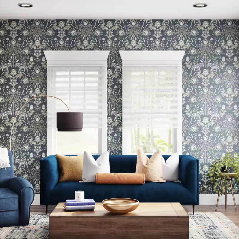 Modern, Eclectic, Bohemian, Glam Living Room Design by Havenly Interior Designer Lauren