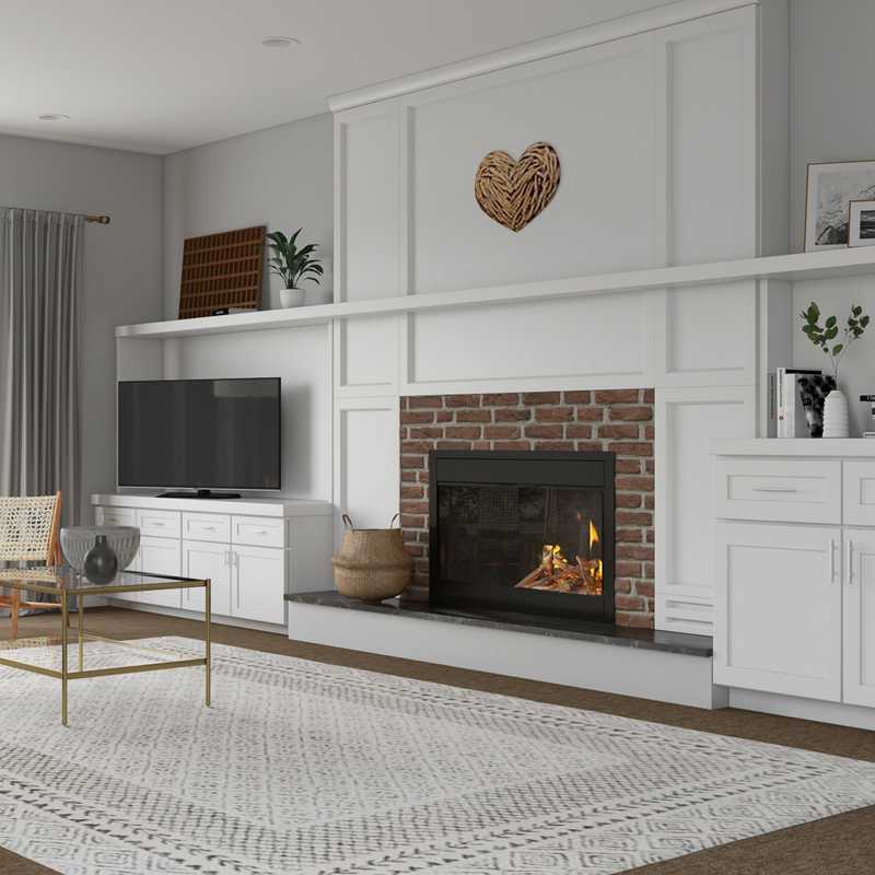 Contemporary, Bohemian Living Room Design by Havenly Interior Designer Jenette