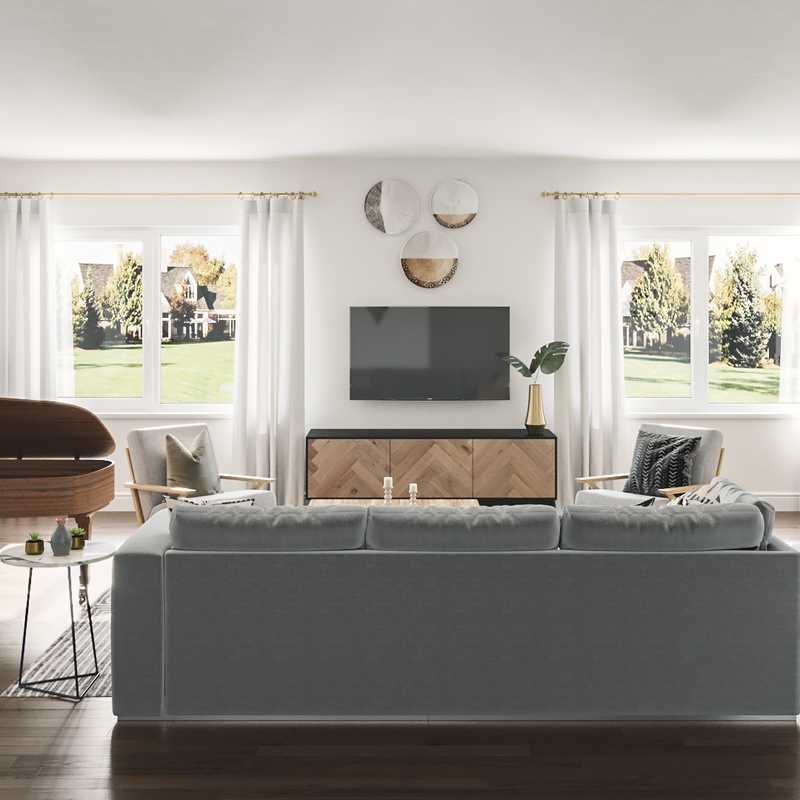 Modern, Eclectic Living Room Design by Havenly Interior Designer Bibi