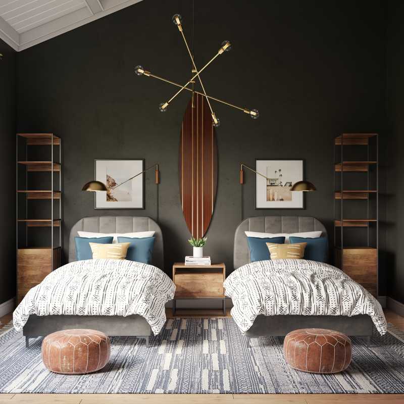 Contemporary, Coastal, Industrial Bedroom Design by Havenly Interior Designer Matthew